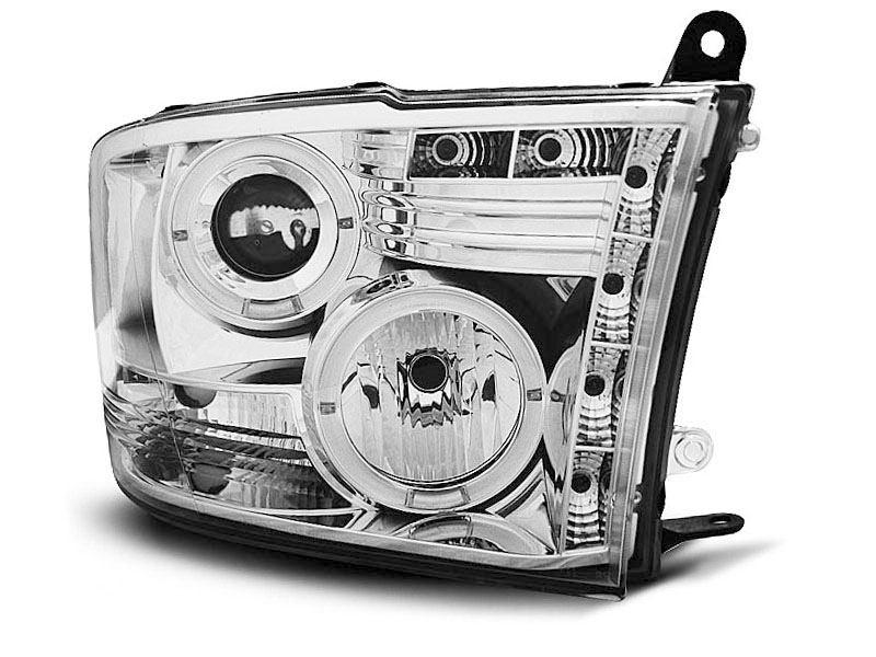 HEADLIGHTS DODGE RAM 09-11 ANGEL EYES CHROME
