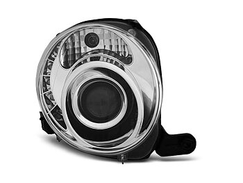 HEADLIGHTS FIAT 500 07-  CHROME LED