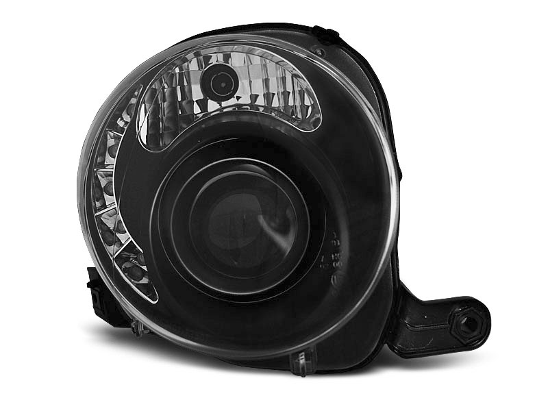 HEADLIGHTS FIAT 500 07-  BLACK LED