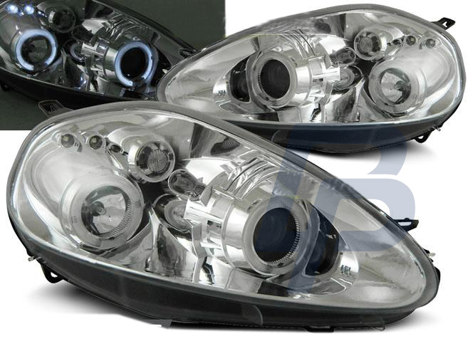 HEADLIGHTS FIAT GRANDE PUNTO 09.05-08 ANGEL EYES CHROME - 3