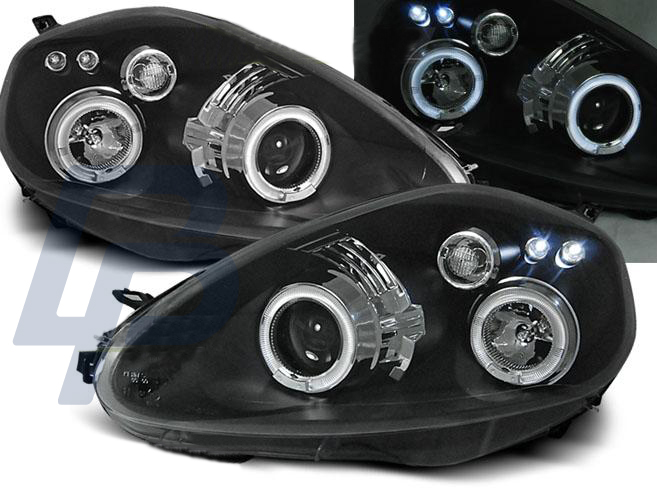 HEADLIGHTS FIAT GRANDE PUNTO 09.05-08 ANGEL EYES BLACK - 3
