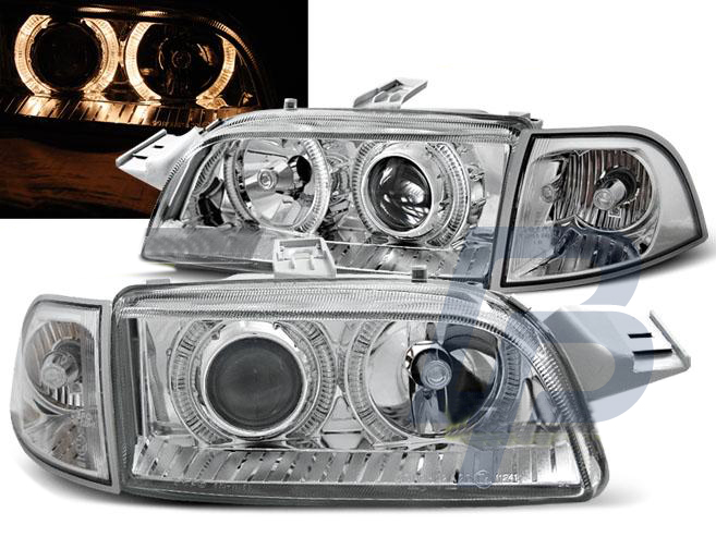 HEADLIGHTS FIAT PUNTO 1 11.93-09.99 ANGEL EYES CHROME - 2