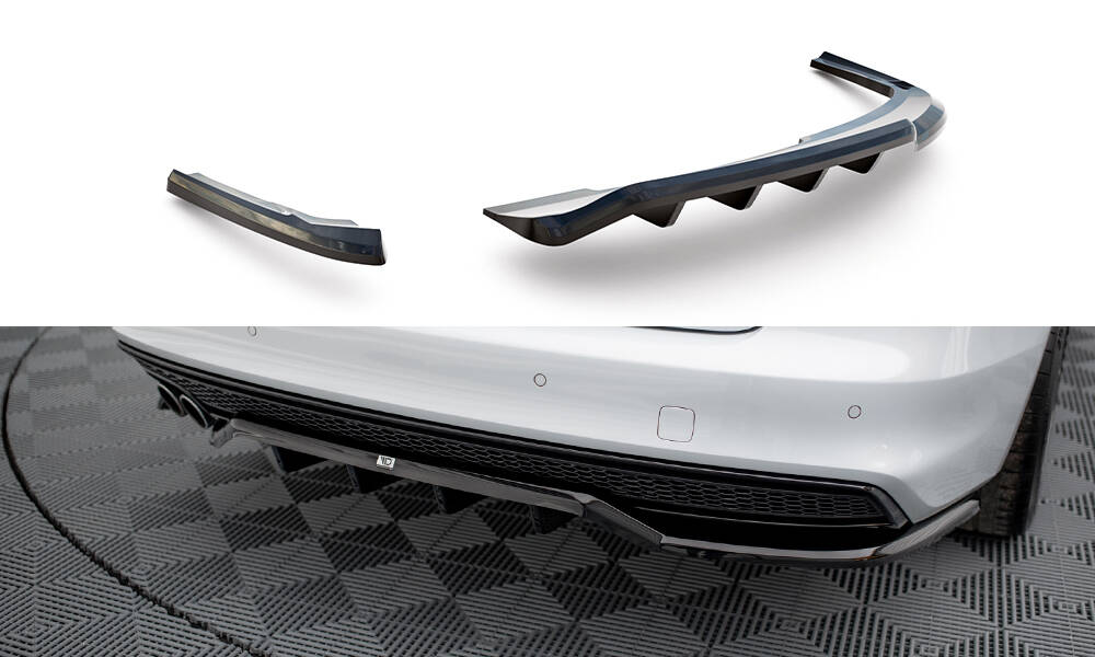 Central Rear Splitter (Vertical Bars) Audi A4 Competition B8 Facelift