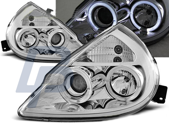 HEADLIGHTS FORD KA 11.96-08  ANGEL EYES CHROME - 2