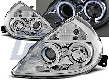 HEADLIGHTS FORD KA 11.96-08  ANGEL EYES CHROME