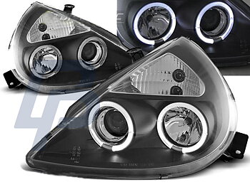 HEADLIGHTS FORD KA 11.96-08  ANGEL EYES BLACK