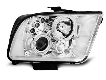 HEADLIGHTS FORD MUSTANG 04-09 ANGEL EYES CHROME