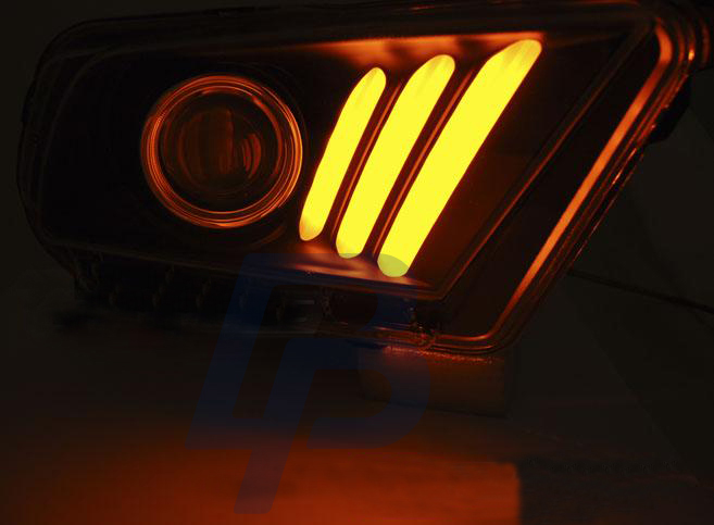 HEADLIGHTS FORD MUSTANG V 10-13 TUBE LIGHT BLACK - 4