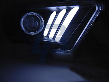 HEADLIGHTS FORD MUSTANG V 10-13 TUBE LIGHT BLACK
