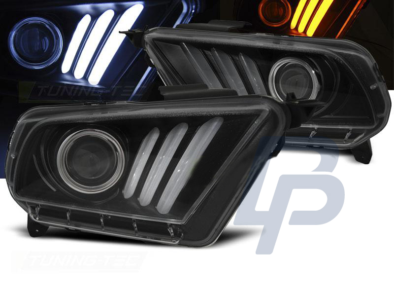HEADLIGHTS FORD MUSTANG V 10-13 TUBE LIGHT BLACK - 6