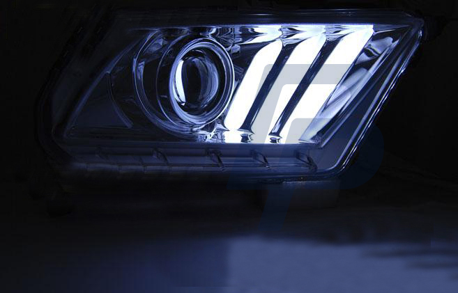 HEADLIGHTS FORD MUSTANG V 10-13 TUBE LIGHT CHROME - 3