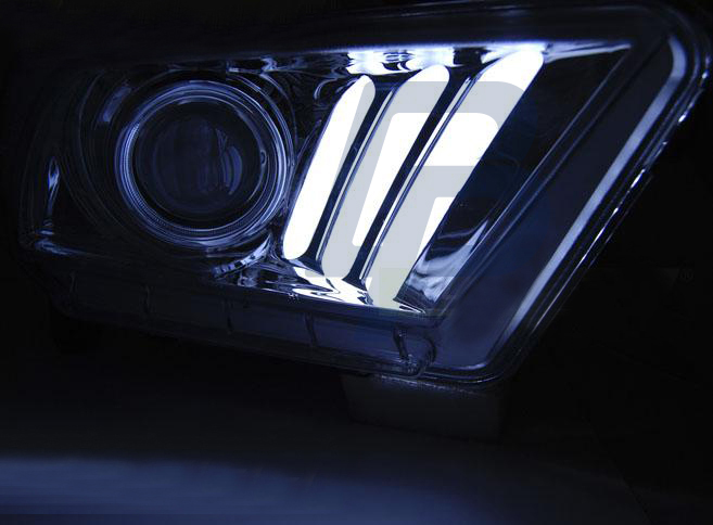 HEADLIGHTS FORD MUSTANG V 10-13 TUBE LIGHT CHROME - 2