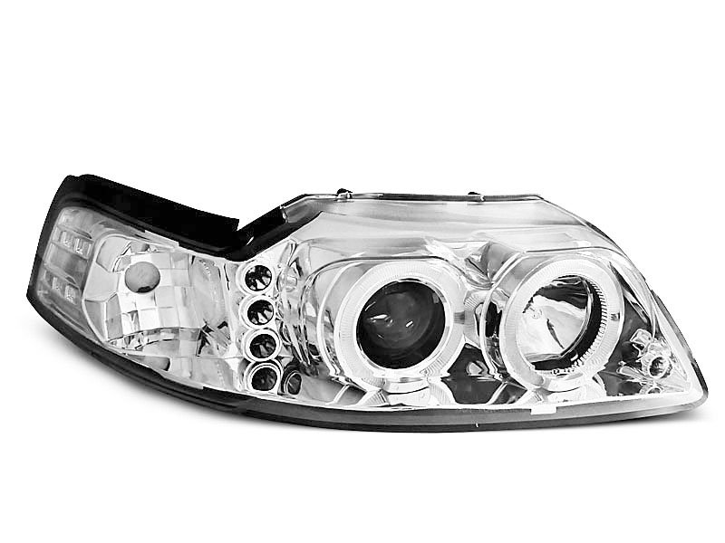 HEADLIGHTS FORD MUSTANG 98-04 ANGEL EYES CHROME