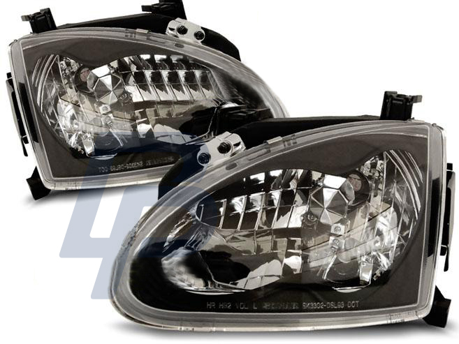 HEADLIGHTS HONDA CRX DEL SOL 03.92-97 BLACK - 2