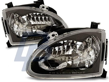HEADLIGHTS HONDA CRX DEL SOL 03.92-97 BLACK