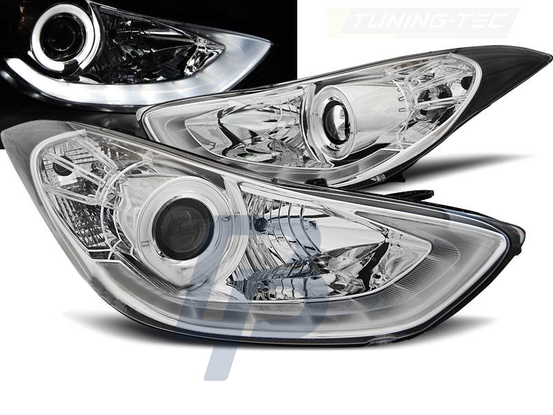 HEADLIGHTS HYUNDAI ELANTRA 11.10- CHROME DAYLIGHT LED - 3