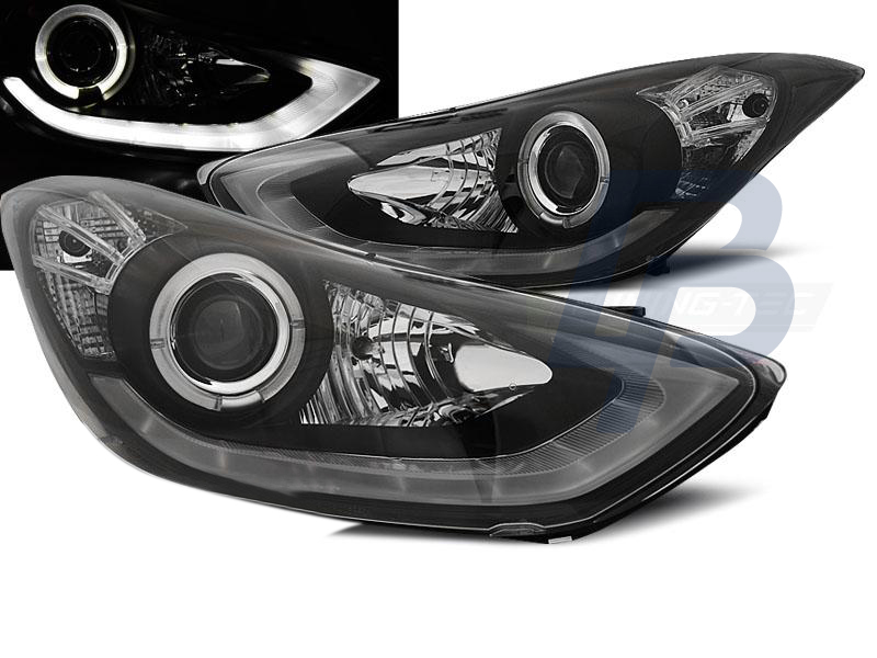 HEADLIGHTS HYUNDAI ELANTRA 11.10- BLACK DAYLIGHT LED - 4