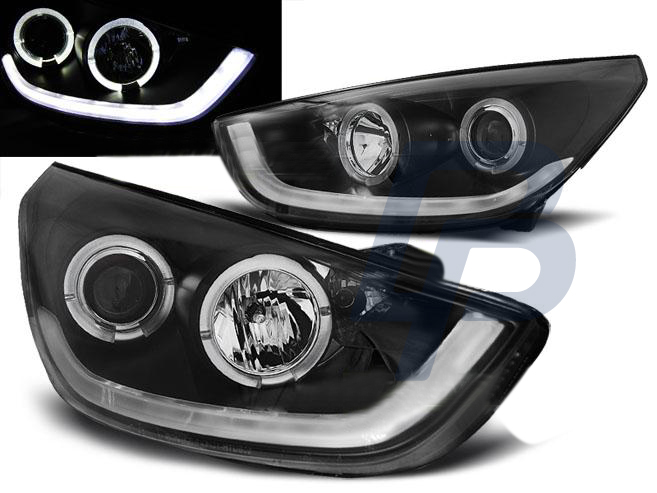 HEADLIGHTS HYUNDAI TUCSON IX35 10-13 BLACK TUBE LIGHT - 2