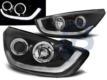 HEADLIGHTS HYUNDAI TUCSON IX35 10-13 BLACK TUBE LIGHT