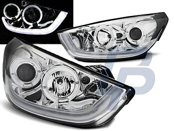 HEADLIGHTS HYUNDAI TUCSON IX35 10-13 CHROME TUBE LIGHT