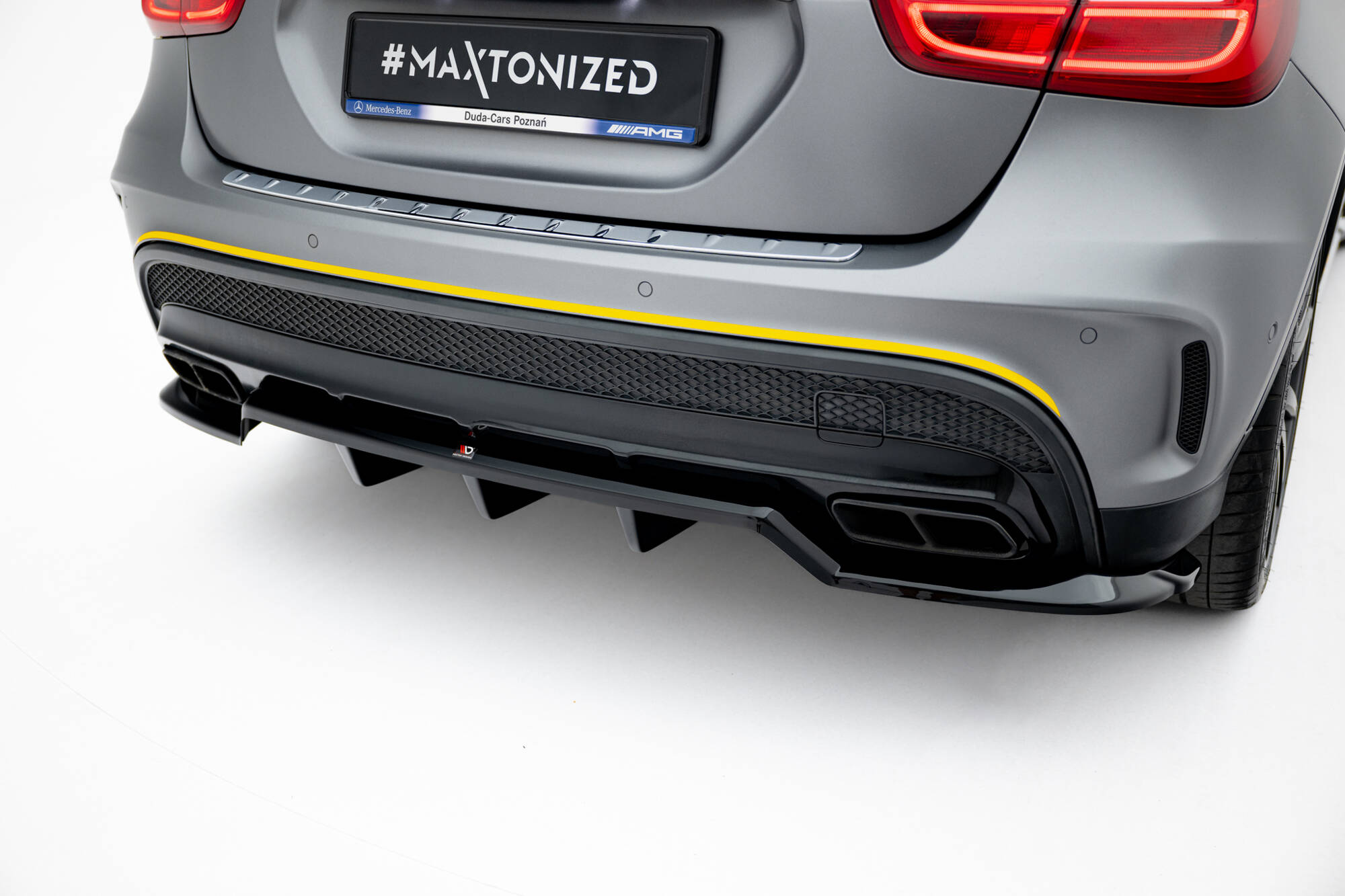 REAR SPLITTER (WITH VERTICAL BARS) V.2 SUITABLE FOR MERCEDES-BENZ GLA 45 AMG X156 – MAXTON DESIGN