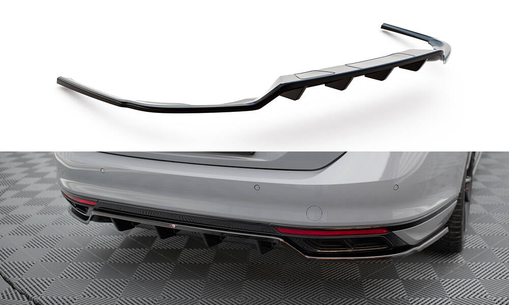 Central Rear Splitter (Vertical Bars) Volkswagen Passat R-Line B8 Facelift