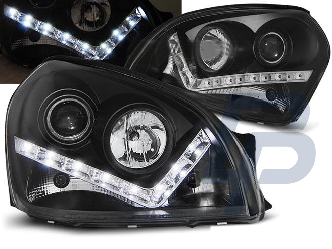 HEADLIGHTS HYUNDAI TUCSON 07.04-10 DAYLIGHT BLACK - 2