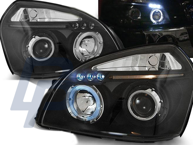 HEADLIGHTS HYUNDAI TUCSON 07.04-10 ANGEL EYES BLACK - 2