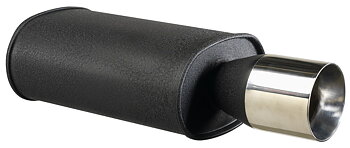 UNIVERSAL BLACK REAR MUFFLER 102MM ROUND [TX]