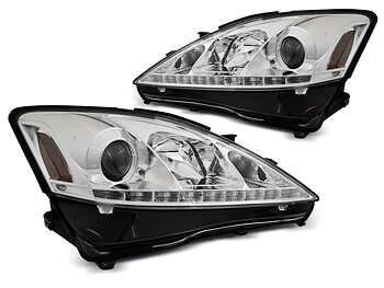 STRÅLKASTARE LEXUS IS 06-13 DRL KROMADE