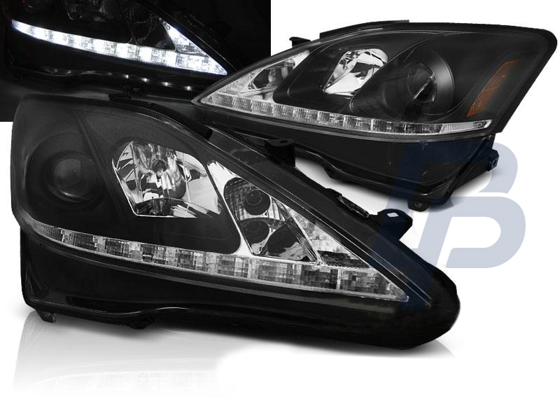 HEADLIGHTS LEXUS IS 06-13 DRL BLACK - 5