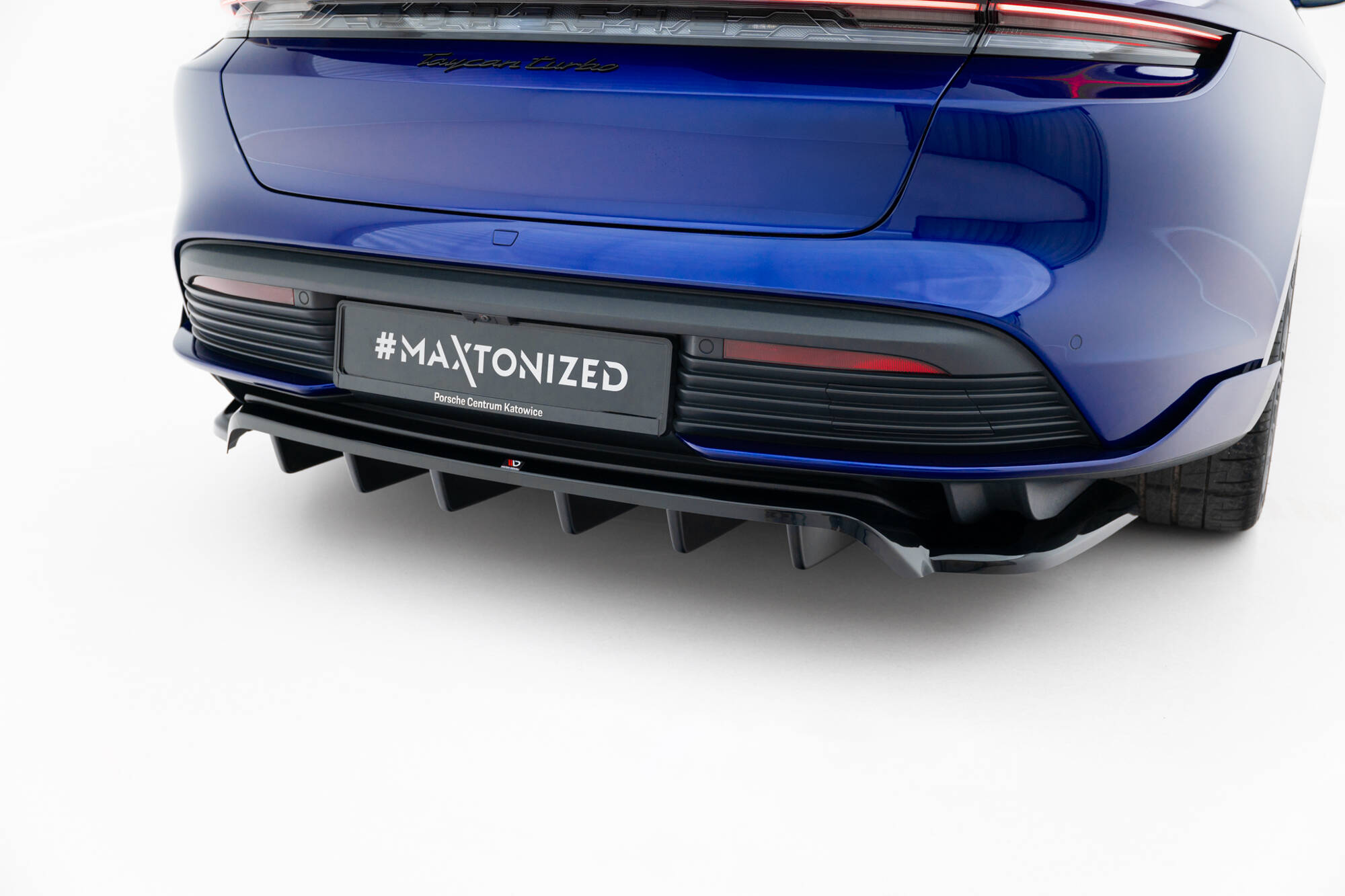 REAR SPLITTER (WITH VERTICAL BARS) SUITABLE FOR PORSCHE TAYCAN TURBO S MK1 – MAXTON DESIGN