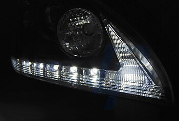 STRÅLKASTARE LEXUS RX 330 / 350 03-08 TUBE LIGHT SVARTA