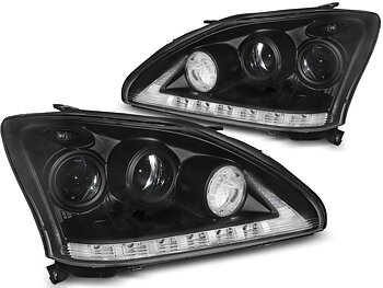 STRÅLKASTARE LEXUS RX 330 / 350 03-08 TUBE LIGHT SVARTA