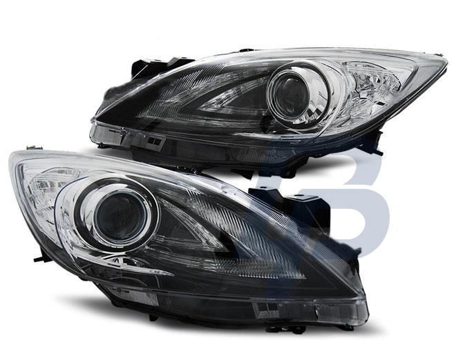 HEADLIGHTS MAZDA 3 09- 01.13  BLACK  MPS LOOK - 2