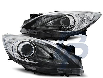 HEADLIGHTS MAZDA 3 09- 01.13  BLACK  MPS LOOK