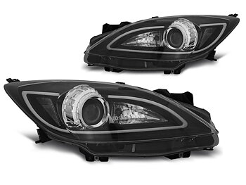 HEADLIGHTS MAZDA 3 09-10.13 TUBE LIGHT BLACK