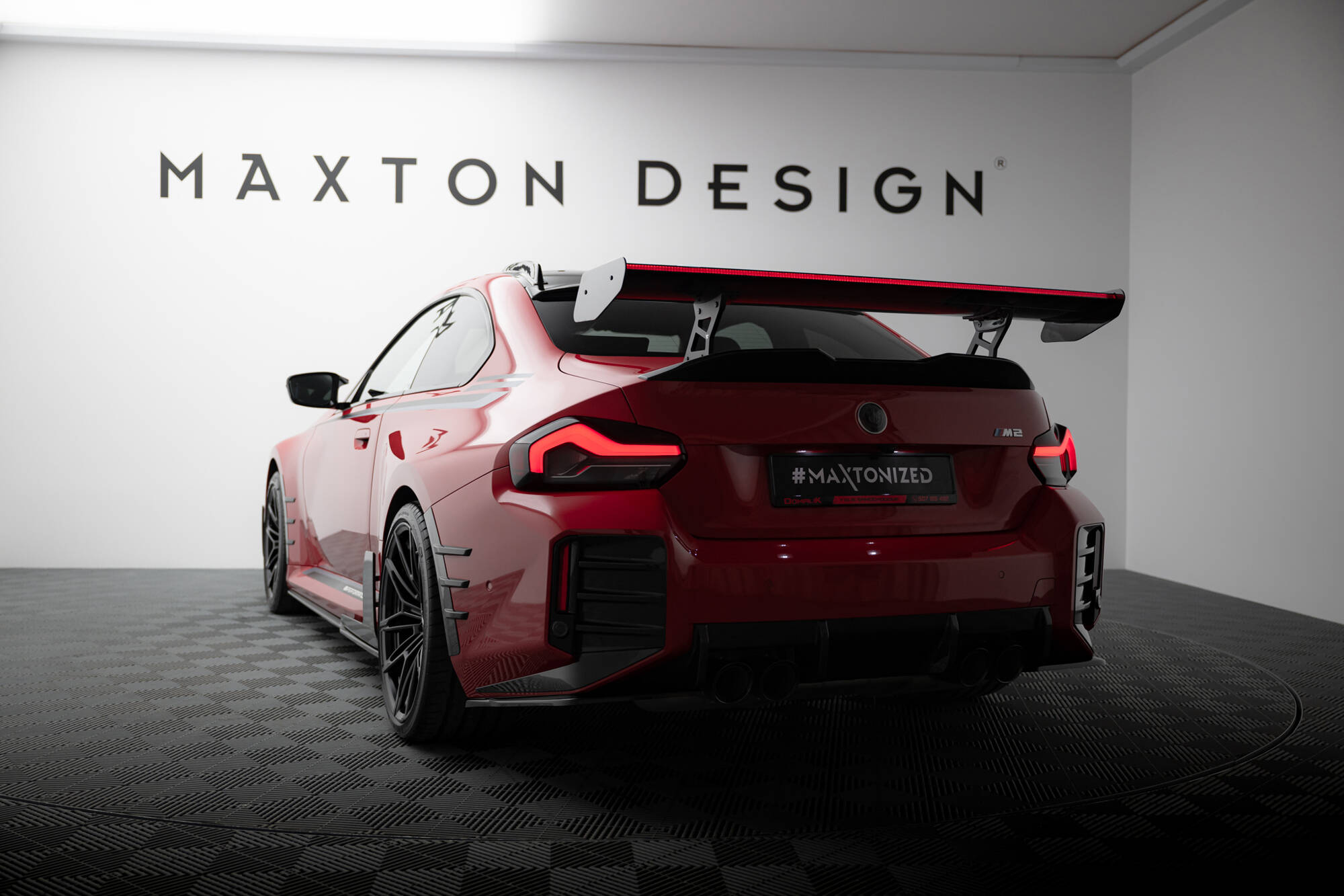CARBON SPOILER WITH INTERNAL BRACKETS UPRIGHTS + LED SUITABLE FOR BMW M2 G87 – MAXTON DESIGN