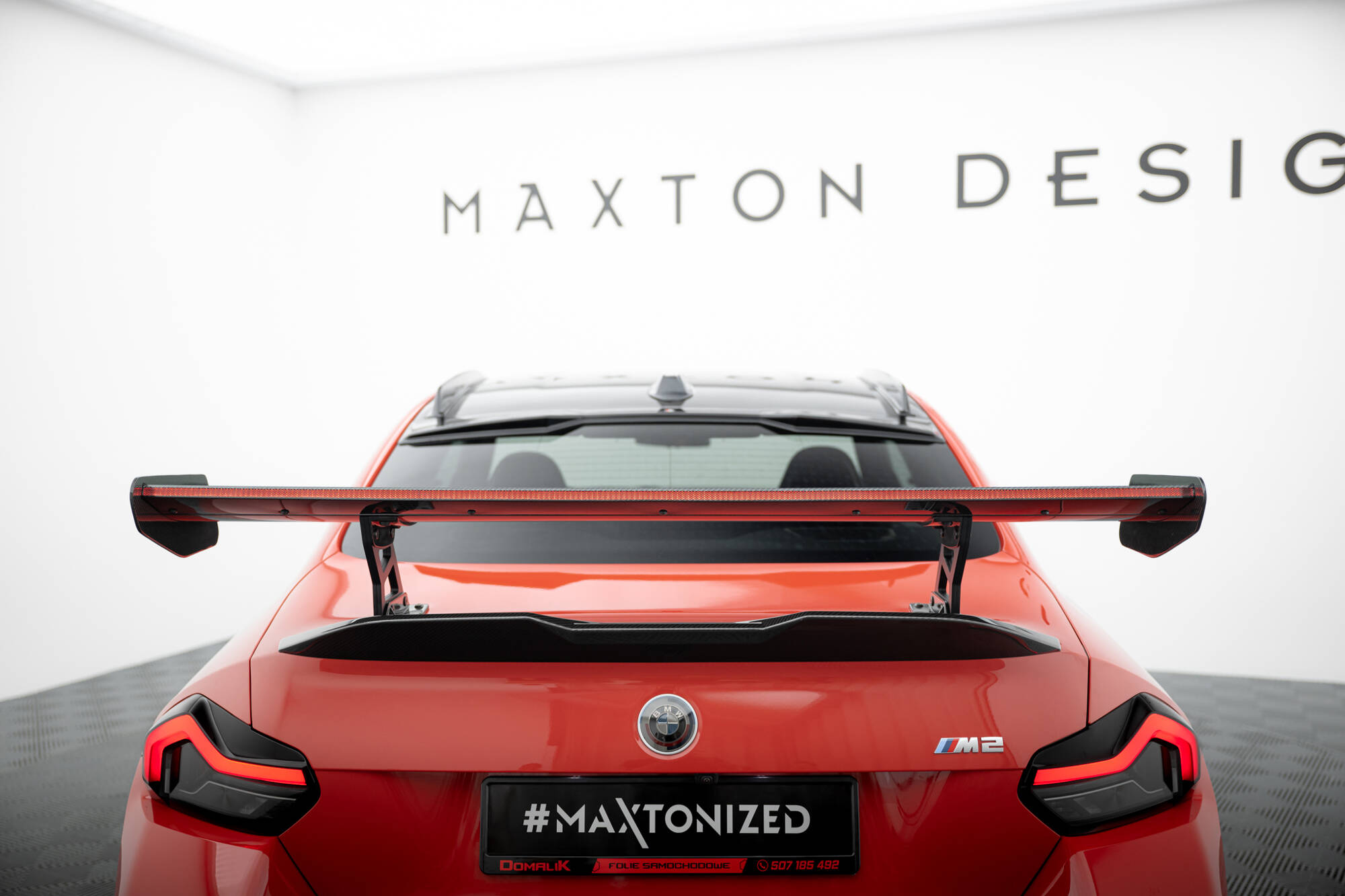 CARBON SPOILER WITH INTERNAL BRACKETS UPRIGHTS + LED SUITABLE FOR BMW M2 G87 – MAXTON DESIGN - 24