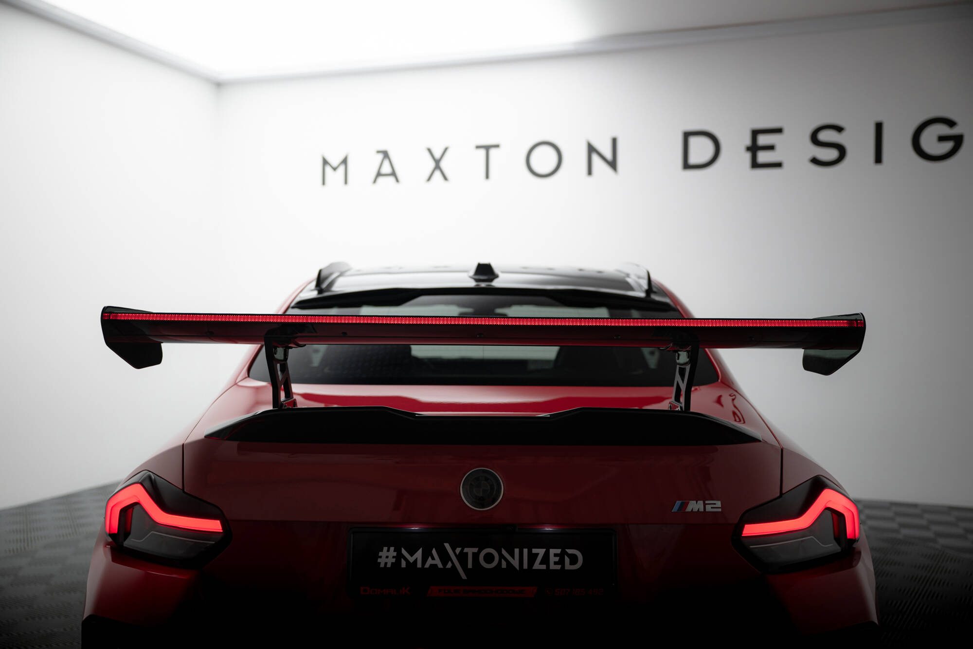CARBON SPOILER WITH INTERNAL BRACKETS UPRIGHTS + LED SUITABLE FOR BMW M2 G87 – MAXTON DESIGN - 11