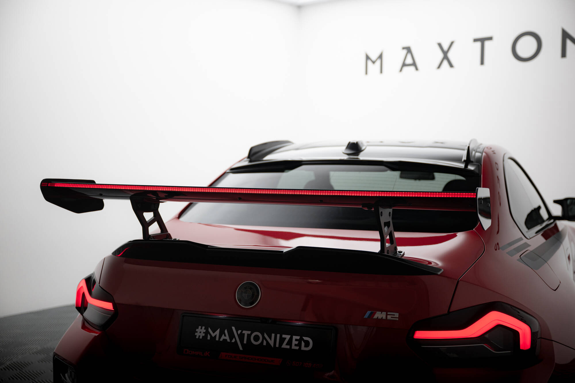 CARBON SPOILER WITH INTERNAL BRACKETS UPRIGHTS + LED SUITABLE FOR BMW M2 G87 – MAXTON DESIGN - 14