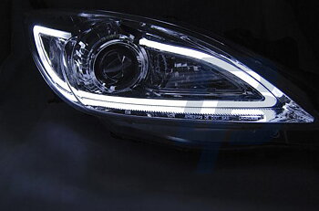 HEADLIGHTS MAZDA 3 09-10.13 TUBE LIGHT CHROME