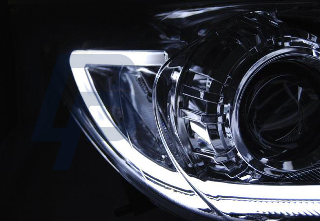 HEADLIGHTS MAZDA 3 09-10.13 TUBE LIGHT CHROME - 3