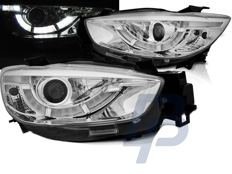 HEADLIGHTS MAZDA CX5 11-15 CHROME TRUE DRL XENON - 4