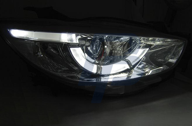 HEADLIGHTS MAZDA CX5 11-15 CHROME TRUE DRL XENON - 2