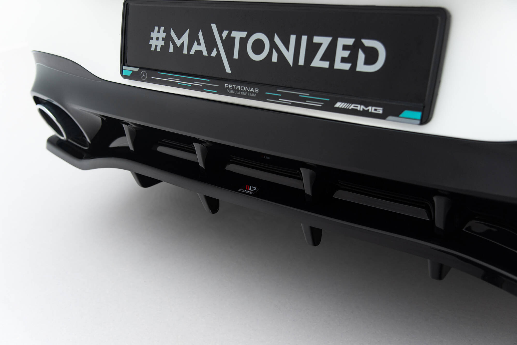 REAR SPLITTER (WITH VERTICAL BARS) SUITABLE FOR MERCEDES-AMG CLA 35 / 45 COUPE / SHOOTING BRAKE C118 FACELIFT / X118 FACELIFT – MAXTON DESIGN - 3