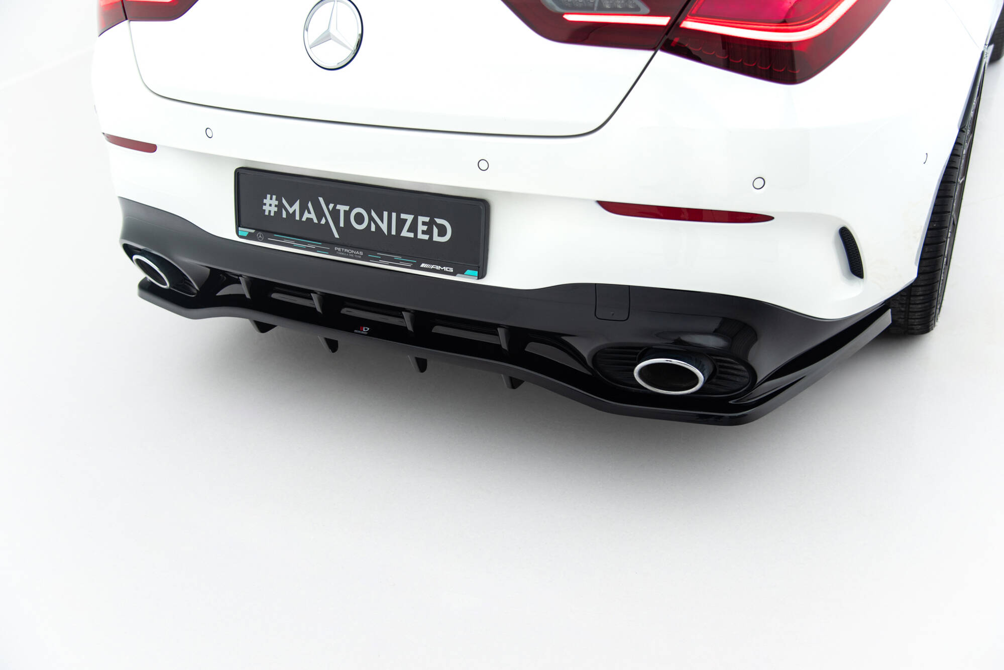 REAR SPLITTER (WITH VERTICAL BARS) SUITABLE FOR MERCEDES-AMG CLA 35 / 45 COUPE / SHOOTING BRAKE C118 FACELIFT / X118 FACELIFT – MAXTON DESIGN - 5