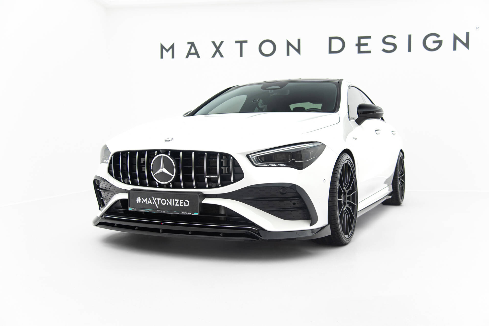 FRONT SPLITTER SUITABLE FOR MERCEDES-AMG CLA 35 COUPE / SHOOTING BRAKE C118 FACELIFT / X118 FACELIFT – MAXTON DESIGN - 2