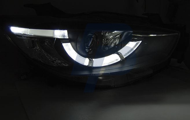 HEADLIGHTS MAZDA CX5 11-15 BLACK TRUE DRL - 2