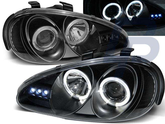 HEADLIGHTS MAZDA MX3 91-98 ANGEL EYES BLACK - 2
